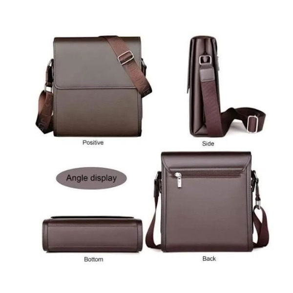 Sacoche - JINDING - Stiv Cuir PU Rigide - Elegant - Brun - Til Bøger og iPad kastanj