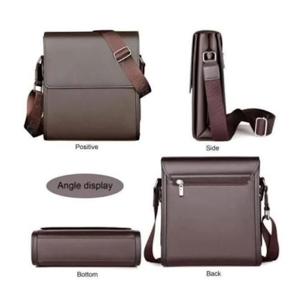 Sacoche - JINDING - Stiv Cuir PU Rigide - Elegant - Brun - Til Bøger og iPad kastanj