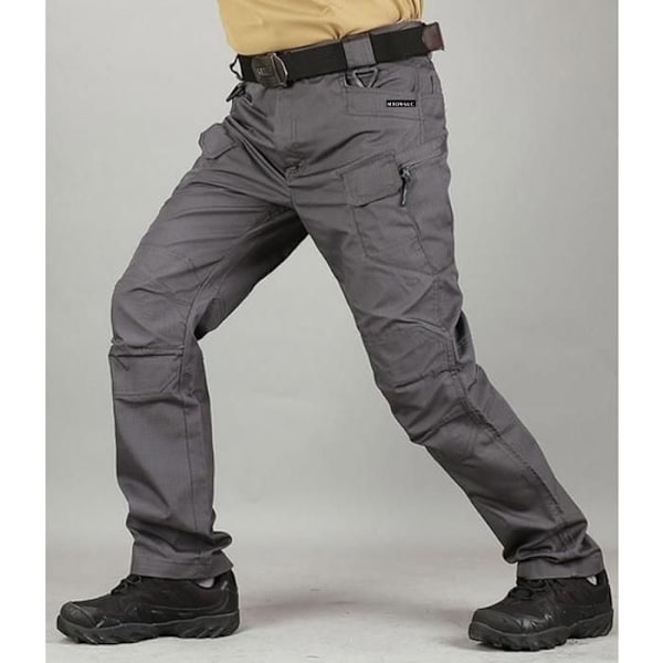 Pantalon Herr MTOWSUC IX10 Flerfickad Zippad Tunn Combat Arbetsbyxor Militär Taktisk Grå Kall Cool grå M