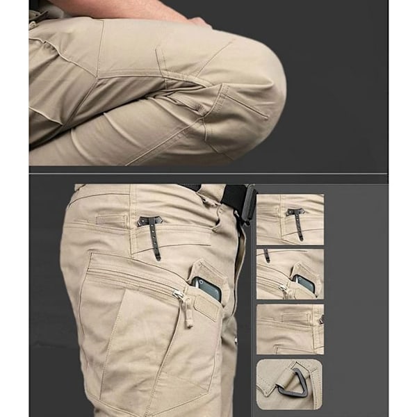Pantalon Herr MTOWSUC IX10 Flerfickad Zippad Tunn Combat Arbetsbyxor Militär Taktisk Grå Kall Cool grå jag