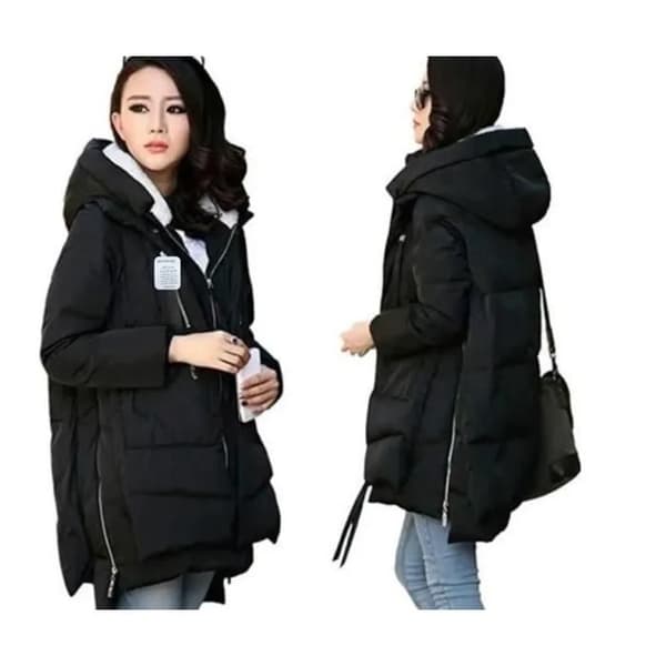 Doudoune MTOWSUC DY Dame Épaissir Parka Manteau med Hætte mode Vinter Varme Efterår Vinter Sort Svart M