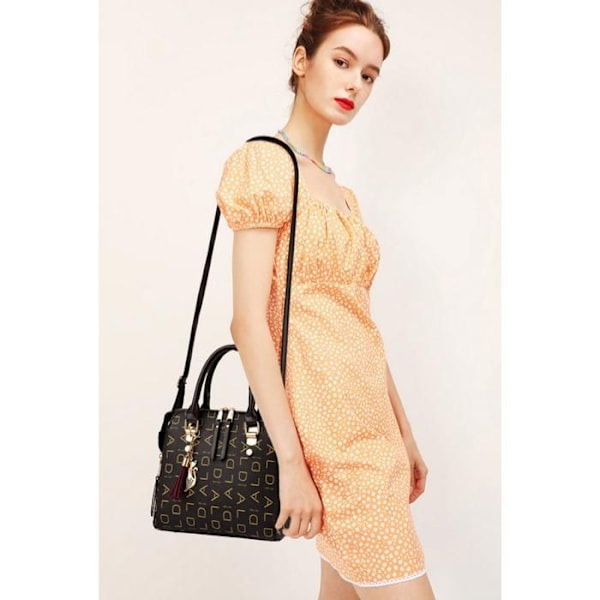 Håndtaske - JINDING SC 652 sort - Tote Bag - PU-læder - 2 rum - Chic mode til kvinder
