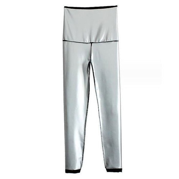 MTOWSUC Damernas Sweatpants Hög midja Sport Legging i Nano-material för att Öka Svettning, Få Platt Mage Svart M