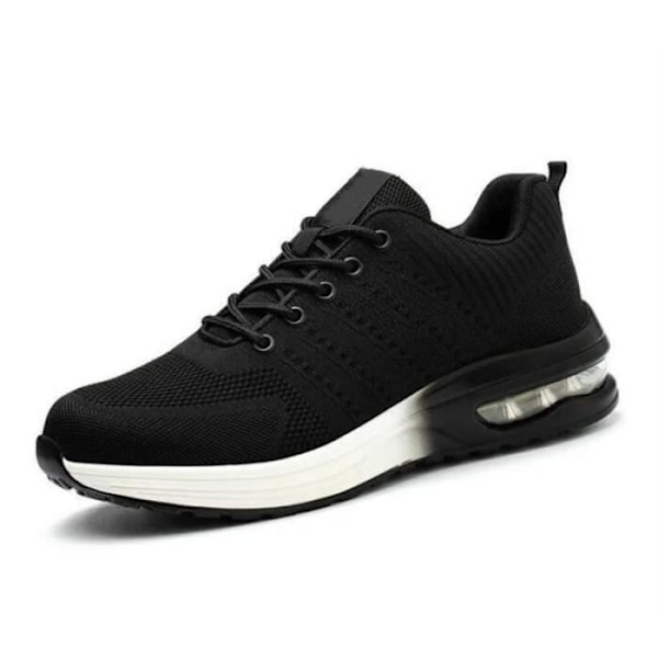 Sikkerhedssko TEVISE K8 Mænd Kvinder Let Komfortable Skridsikre Sneakers Arbejdssko Sort og Hvid sort 43