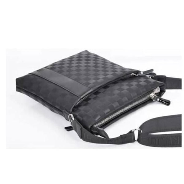 Sacoche - JINDING - PU-læder - Sort - 24x4x27 cm - Justerbar skulderrem Svart