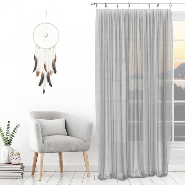 Voile med ringar 135x250 cm SPIRIT vit, av Soleil d'ocre Vit