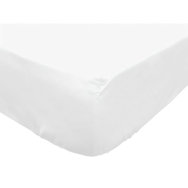 Bomullslakan - SOLEIL D'OCRE - PERCALE - Vit - Queen size - 80 trådar/cm2 Vit