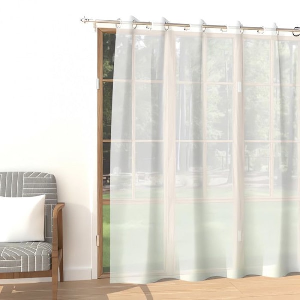 Sheers - Voile med öljetter - 280 x 250 cm - Alix - Vit