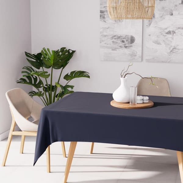 Rektangulär antimicrobisk duk 140x300 cm ALIX blå jeans, av Soleil d'Ocre Marin