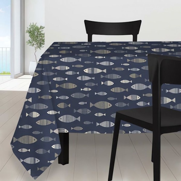 Rektangulär duk mot fläckar 140x300 cm CADAQUES, av Soleil d'Ocre Flerfärgad