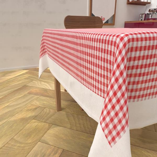 Rektangulär fläckfri bomullsduk 140x200 cm VICHY, av Soleil d'Ocre Röd