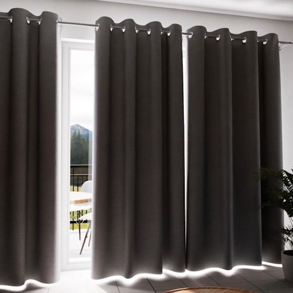 SOLEIL d'OCRE Eclipse mörkläggningsgardin - 135 x 250 cm - Grå Grå