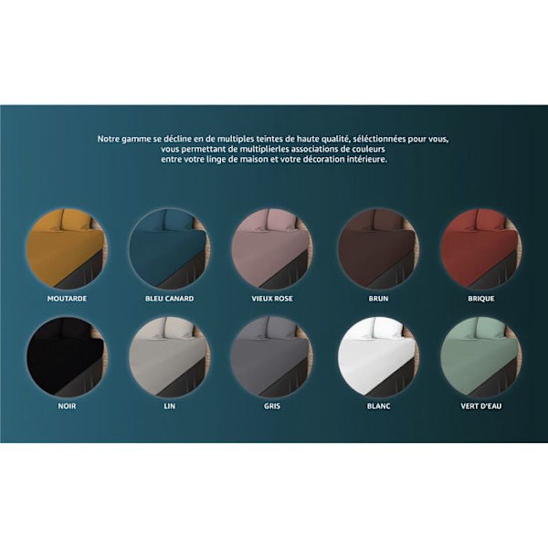 Platt lakan i bomull 57 trådar 180x290 cm UNI vit, av Soleil d'ocre Vit