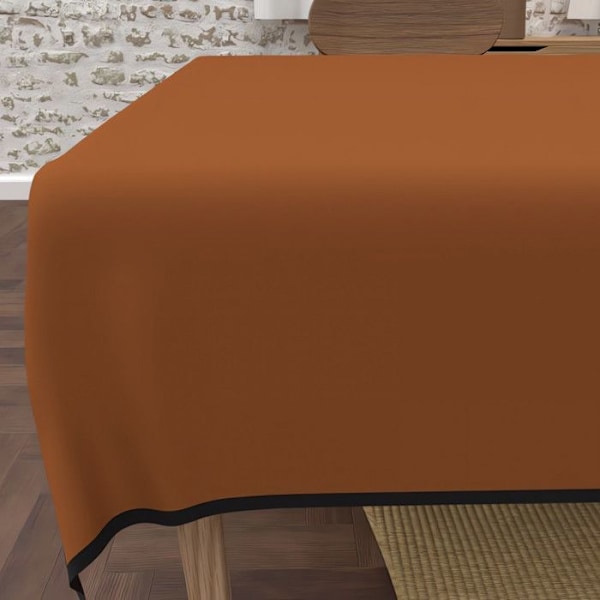 Rektangulär fläckfri duk i tvättad mikrofiber 140x300 cm BOHEME terra, av Soleil d'Ocre Orange