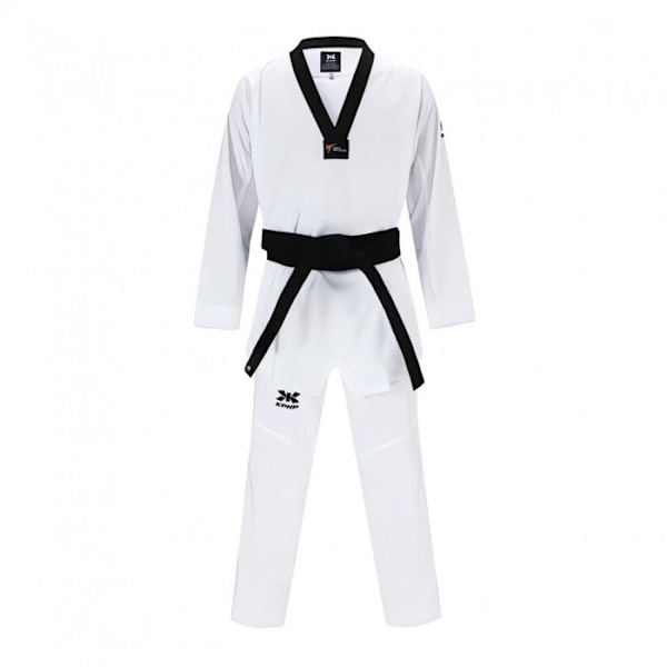 KPNP, Dobok taekwondo svart krage AUTENTIC, WT godkänd Vit 160 cm