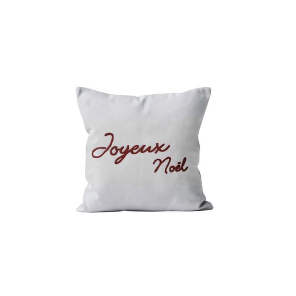Fancy ren bomullsdyna 45x45 cm GOD JUL, av Soleil d'Ocre Vit
