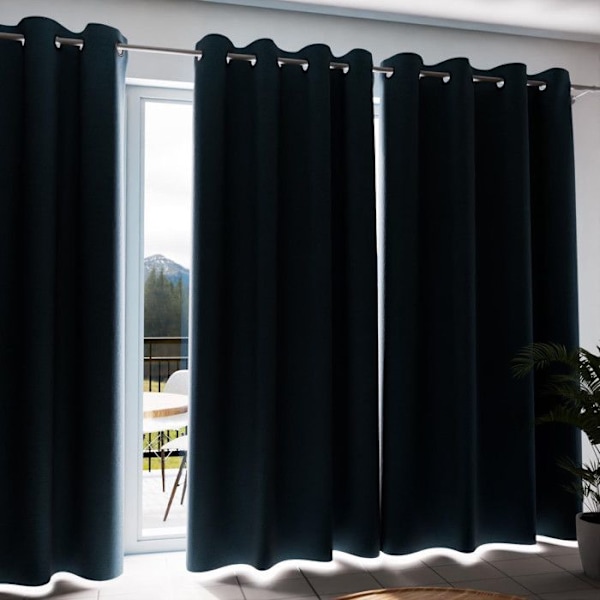 Isolerande och 100 % mörkläggningsgardin 135x300 cm ECLIPSE ankblå, av Soleil d'ochre Blå