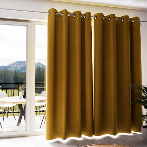 Isolerande och 100 % mörkläggningsgardin 135x250 cm ECLIPSE senap, av Soleil d'ochre Gul