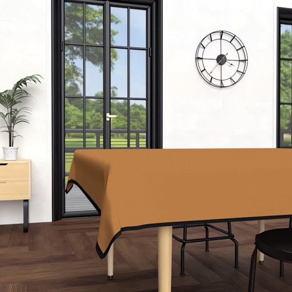 Rektangulär fläckfri duk i tvättad mikrofiber 140x240 cm BOHEME terra, av Soleil d'Ocre Orange
