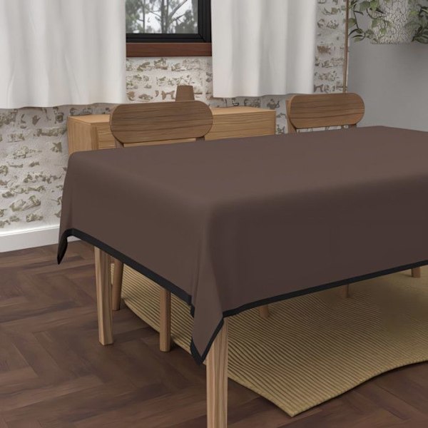 Rektangulär fläckfri duk i tvättad mikrofiber 160x270 cm BOHEME brun, av Soleil d'Ocre kastanj