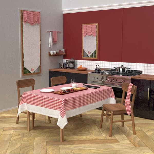Rektangulär fläckfri bomullsduk 140x200 cm VICHY, av Soleil d'Ocre Röd
