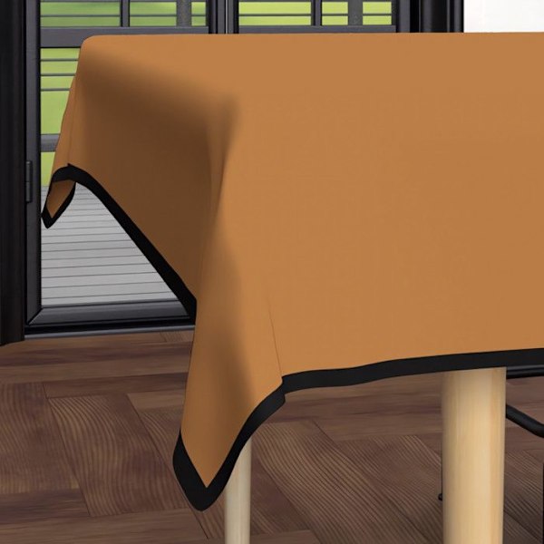 Rektangulär fläckfri duk i tvättad mikrofiber 140x240 cm BOHEME terra, av Soleil d'Ocre Orange