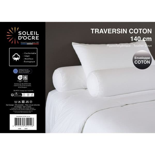 Traversin COTON bredd 140 cm, av Soleil d'ocre Vit