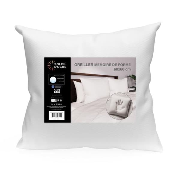 Memory foam kudde 60x60 cm, av Soleil d'ocre Vit
