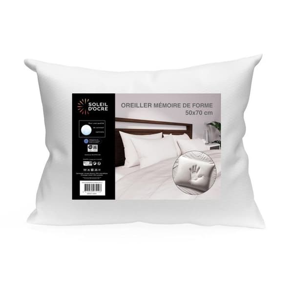 Memory foam kudde 50x70 cm, av Soleil d'ocre Vit