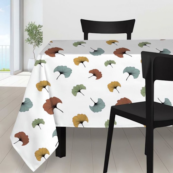 Rektangulär duk mot fläckar 140x240 cm GINKGO, av Soleil d'Ocre Flerfärgad