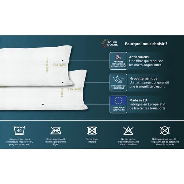 Shape memory bolster 140 cm från Soleil d'ocher Vit