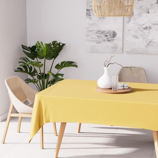 Rektangulär duk mot fläckar 140X200 cm ALIX strålande gul, av Soleil d'Ocre Gul