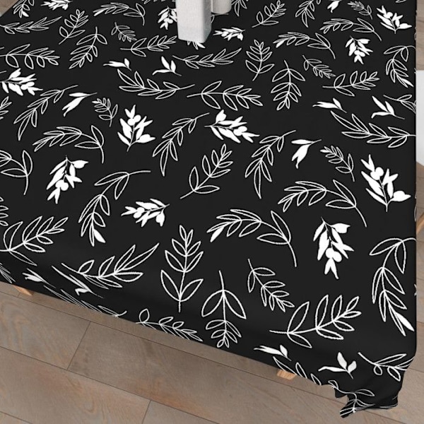 Rektangulär anti-fläcktryckt duk 140x240 cm NEPTUNE, av Soleil d'Ocre Svart