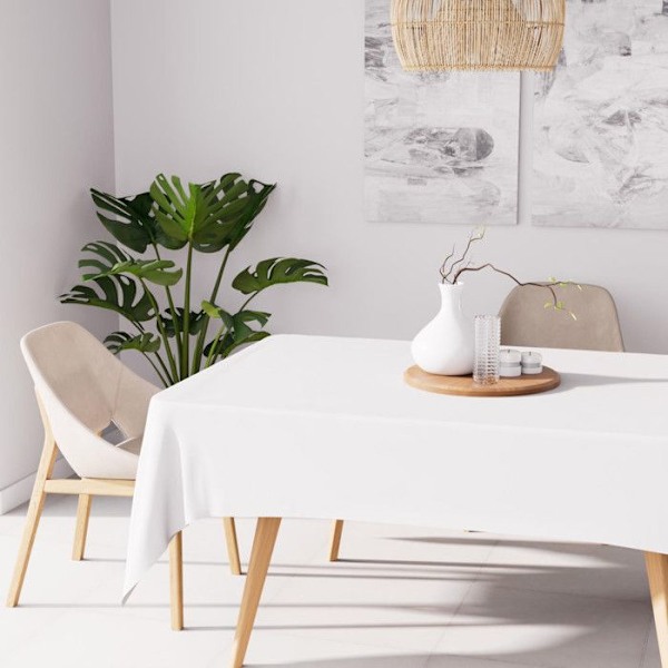 Rektangulär fläckskyddduk 140x300 cm ALIX vit, av Soleil d'Ocre Vit