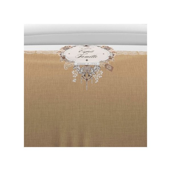 SOLEIL D'OCRE Täcke täcke Family Spirit 100% bomull - 1 täcke täcke 240 x 260 cm + 2 örngott - Taupe Mol