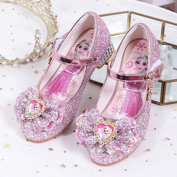 Elsa prinsessakengät tytöille, glitterillä, sininen 22,5 cm / størrelse 37 22.5cm / size37