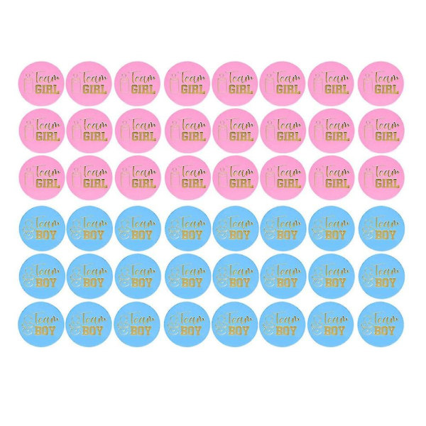 48 delar Gender Reveal Stickers Spel Team Boy Team Girl Perfekt Gender Reveal Party Supplies Bo Jb51-3