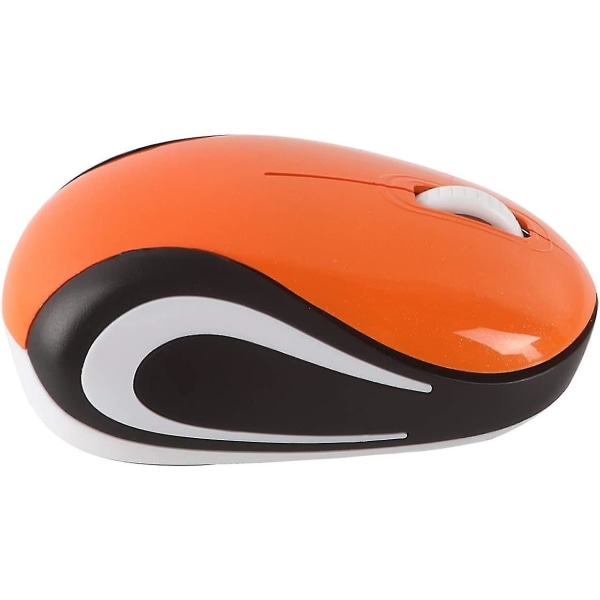 Mini liten trådlös mus för resor Optisk bärbar mini trådlös mus med USB mottagare för pc bärbar dator (orange)