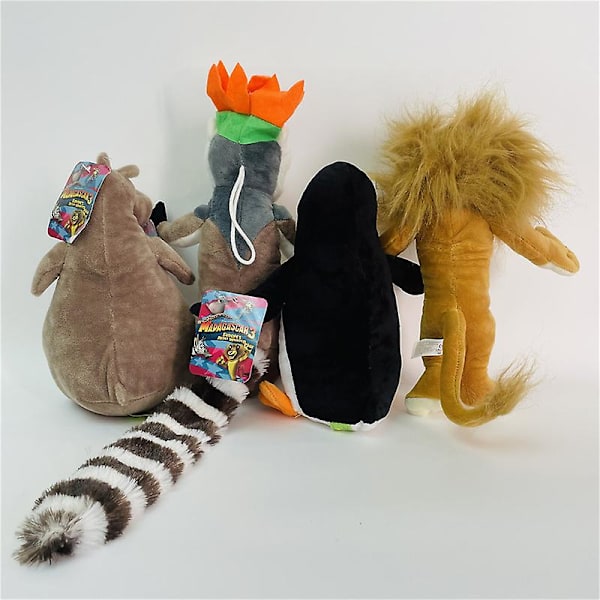 20-35cm 6 stilar Madagaskar plyschdjur Stoppade mjuka djurdockor Giraff Flodhäst Lejon Pingvin Zebra Lemurer Figur Present till barn (FMY) hippo