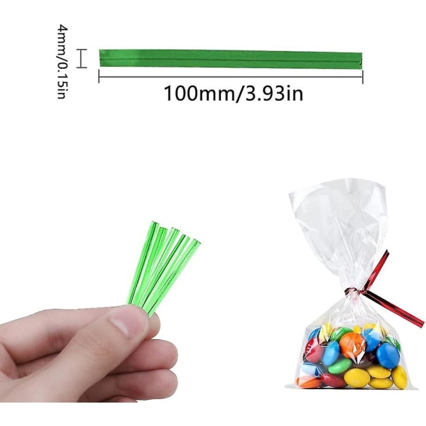 1600 st Bag Sealers Twist Tie Bag Slips Metalliska folieslipsar För gör-det-själv-baka godisbröd Munkar Lollipop-påse