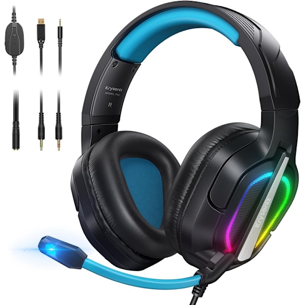 PG2 RGB Gaming Headset för PS4/PC/Xbox/Nintendo Switch, PS5 Headset med Mic,