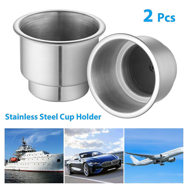 2st rostfritt stål kopp drickshållare för båt bil lastbil Rv W avlopp [xc]