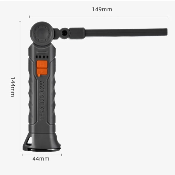 450LM COB LED arbetslampa ficklampa USB-C 800mA arbetsljus Magnetisk 360° garagereparation inspektionslampa 4-läges ficklampa Green