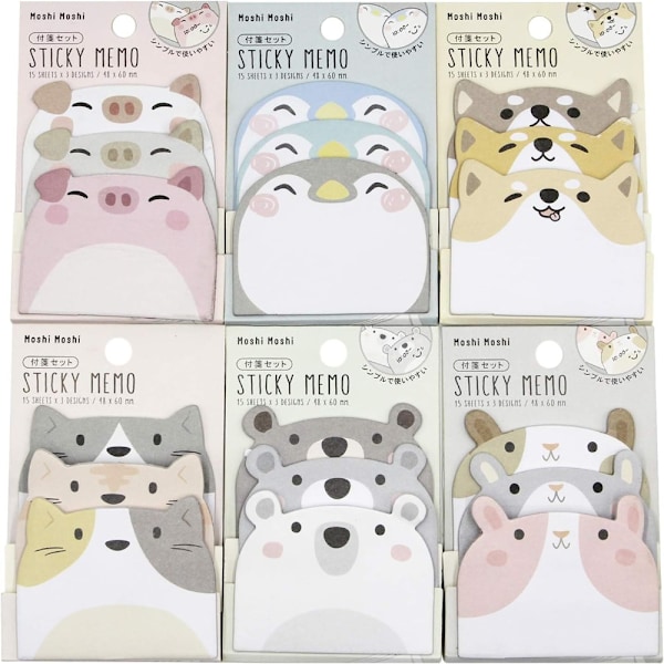 Cute Animal Cartoon Sticky Notes Kawaii Sticky Notes Funny