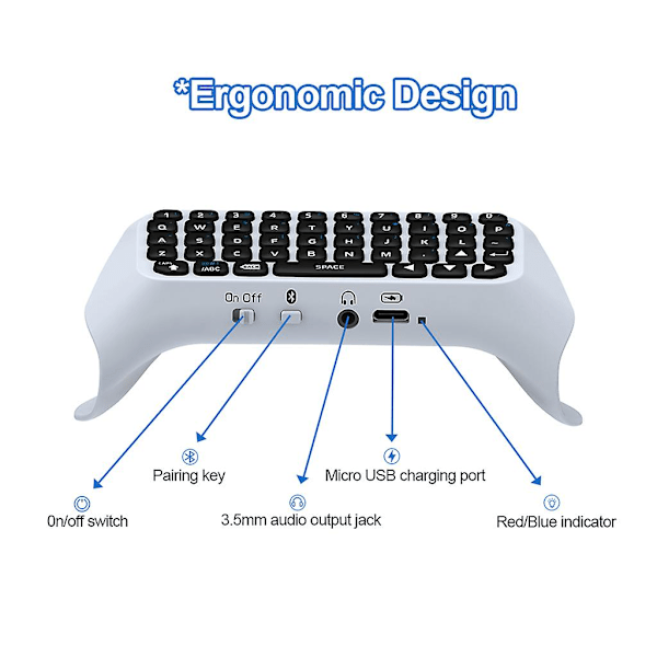 3,5 mm trådlös spelkontrolltangentbordschattskiva för Dual Sen
