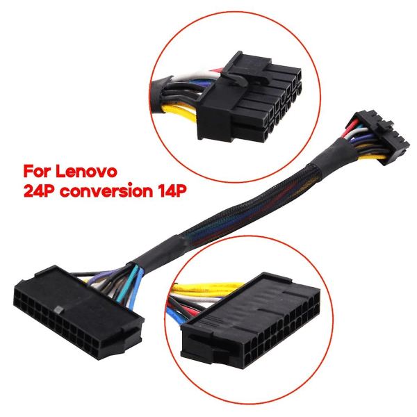 Atx Psu-strömadapterkabel 24pin till 14pin för Lenovo Q77 B75 A7