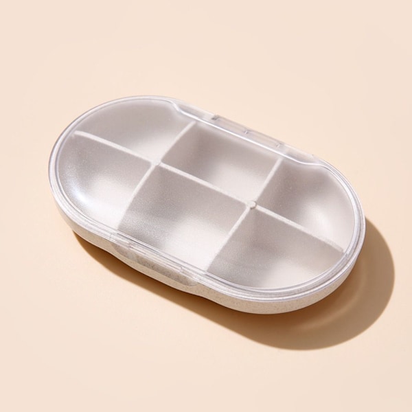 6 Grids PillBox Pills Organizer Case VIT white