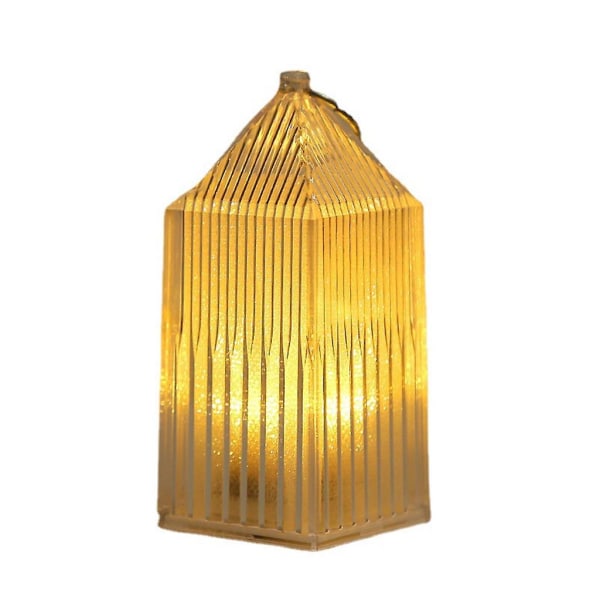 Dekorativ stearinljuslampa LED flimrande flamlös ljusljus Antik kristall