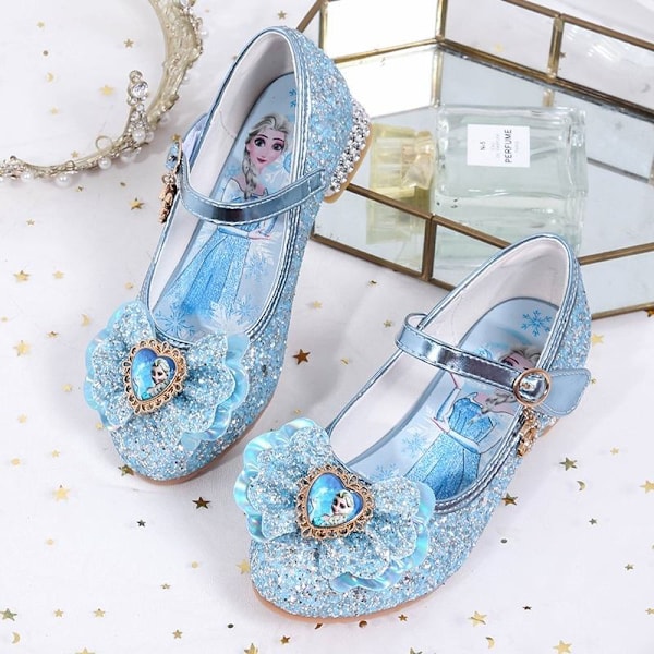 Elsa prinsessakengät tytöille, glitterillä, sininen 16 cm / størrelse 24 16cm / size24