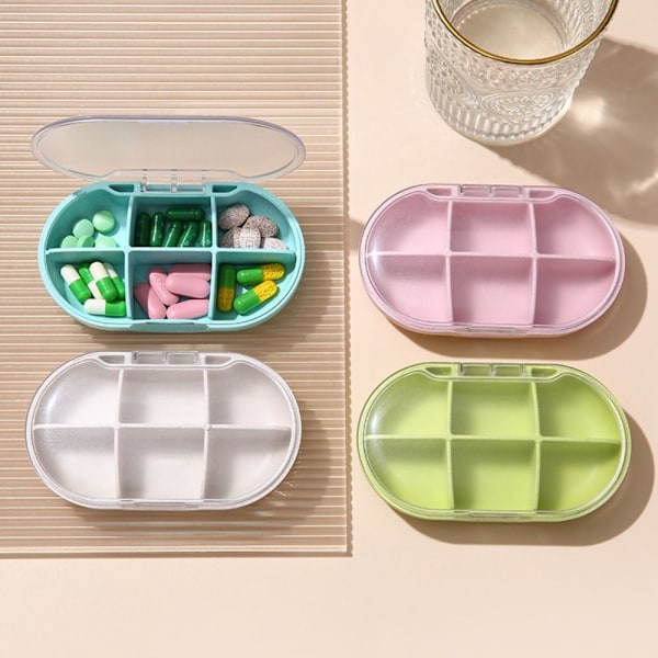 6 Grids PillBox Pills Organizer Case BLÅT blue